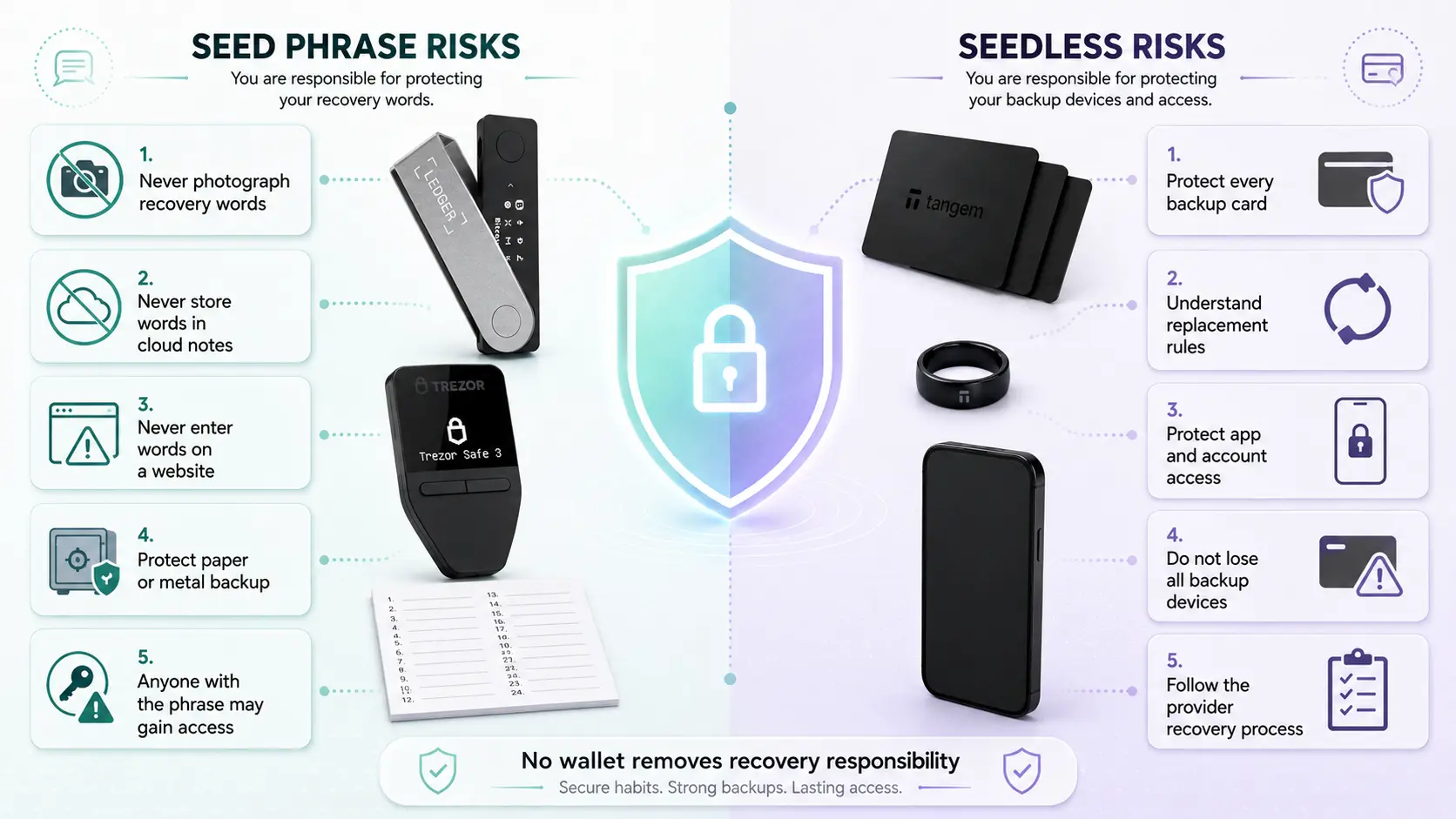 Crypto wallet backup and recovery warning
