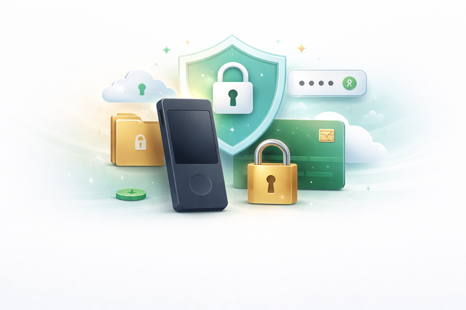Hardware wallet long-term cold storage visual