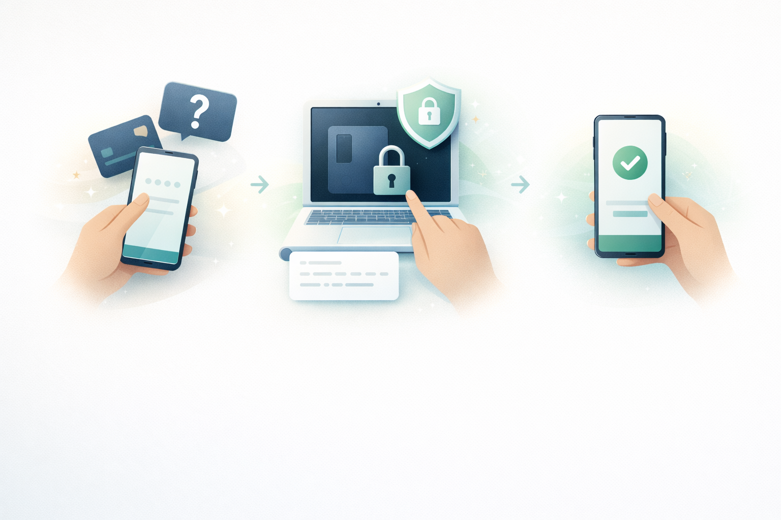 Illustration of setting up a hardware crypto wallet