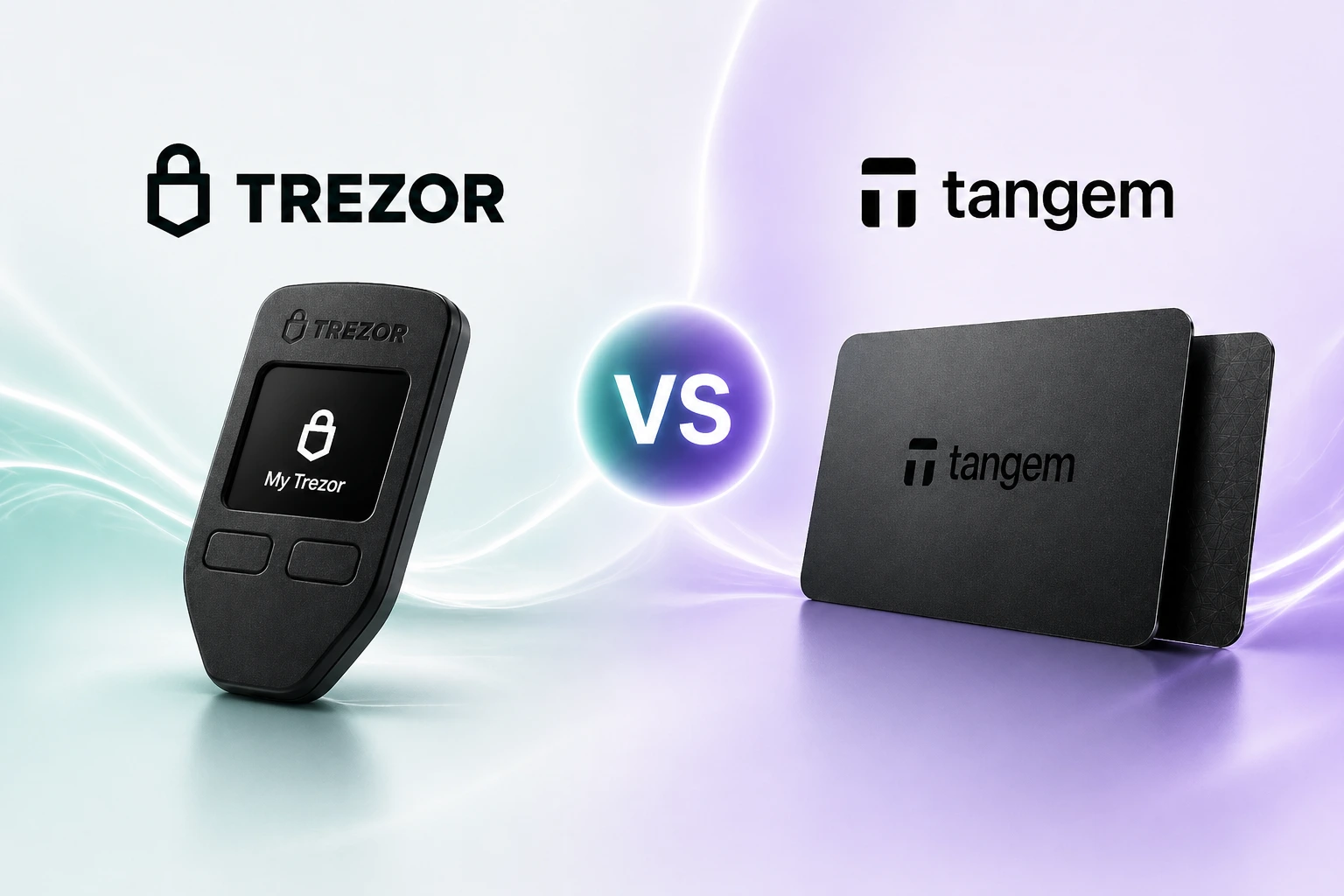Tangem vs Trezor hardware wallet comparison image