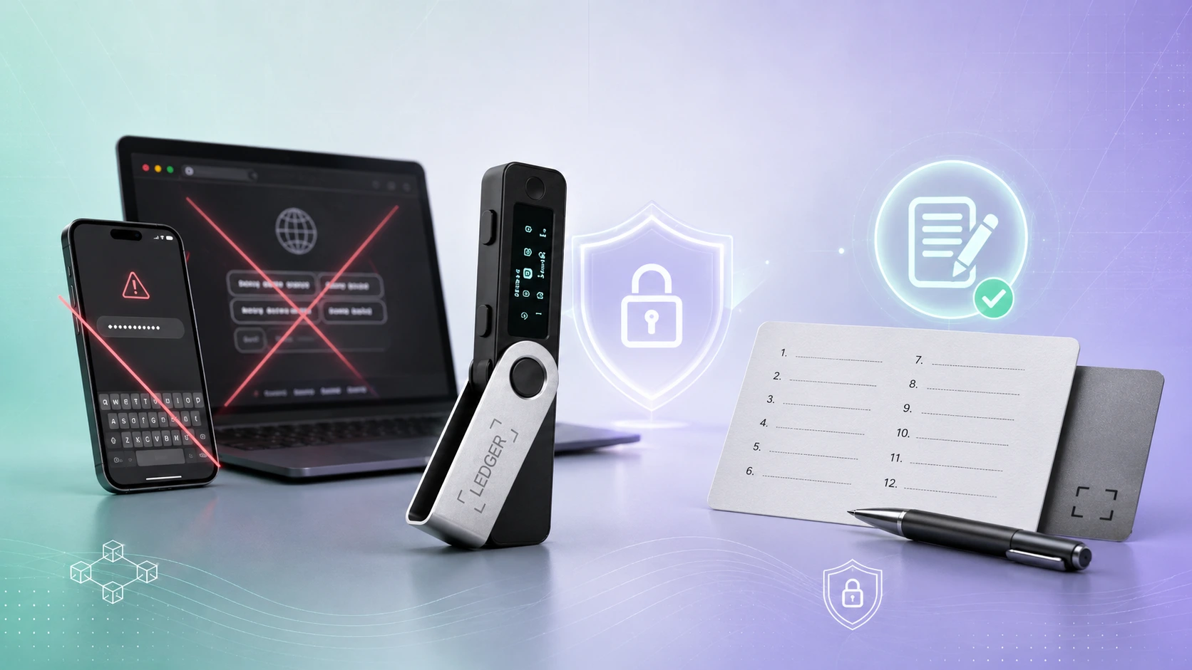 Hardware wallet seed phrase warning for beginners